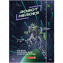 Τετράδιο Ζωγραφικής Brunnen Robots Με Λάστιχο & Αυτοκόλλητα