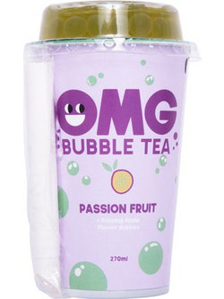 Τσάι με Φρούτα Του Πάθους Omg Bubble Tea Passion Fruit Tea with Popping Apple Bubbles 270ml