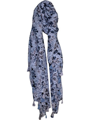 Εσάρπα Γυναικεία Floral Γκρι