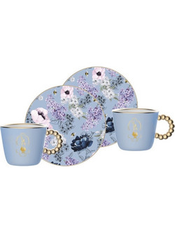 Bialetti Bridgerton Σετ Φλιτζάνια Espresso & Ελληνικού Καφέ Πορσελάνης Μπλε 80ml 2τμχ BRID001