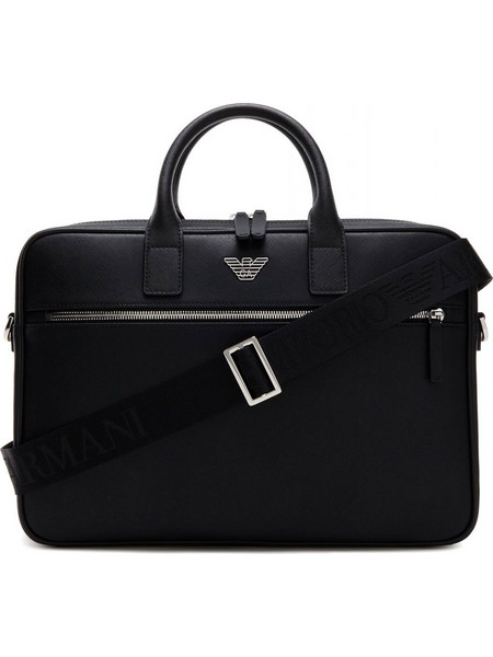 EMPORIO ARMANI ΤΣΑΝΤΑ BRIEFCASE LOGO ΜΑΥΡΟ