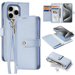 Dux Ducis Lawa Leather Case For Iphone 15 Pro Max - Blue - (Case Lawa For Iphone 15 Pro Max Light blue)