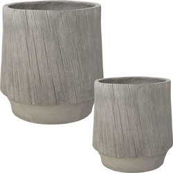 MarHome Σετ Κασπώ Fiberclay Μπεζ S:Φ32.5x32.5 L:Φ45x45cm 2τμχ