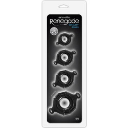 Ns Novelties Renegate Vitality Rings Σετ Ελαστικά Δαχτυλίδια Πέους Μαύρα 4τμχ