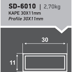 Καρέ αλουμινίου 30x11 Ανοδίωση SD-6010 Styledoors (τιμή βέργας) 6μ
