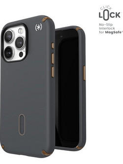 Speck Presidio2 Pro ClickLock & MagSafe - Case for iPhone 15 Pro (Charcoal Grey/Cool Bronze) - (150446-3212)