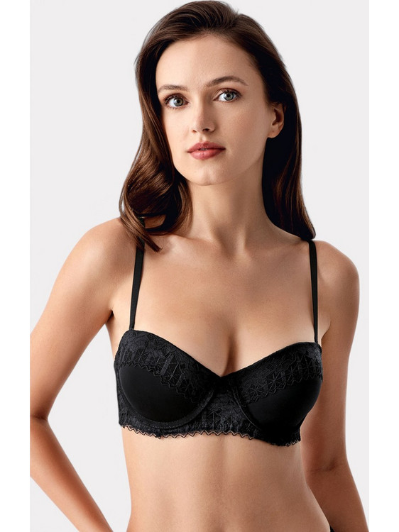 New Bra Lingerie Strapless Σουτιέν με Ελαφριά Ενίσχυση Μαύρο NB8375-3