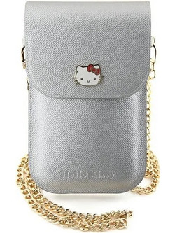 Hello Kitty Leather Metal Logo Chain bag - silver - (Hel000091-0)