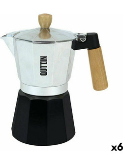 Quttin 1 Wood Μπρίκι Espresso 12Cups Inox