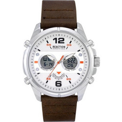 Kenneth Cole Reaction Ανδρικό Ρολόι Χρονογράφος με Καφέ Δερμάτινο Λουράκι RK50905006