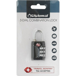 Diplomat ACLOCK3 Λουκέτο Βαλίτσας Συνδυασμού TSA Μαύρο
