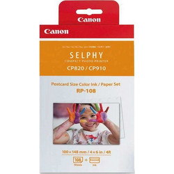 Canon RP-108 Φωτογραφικό Χαρτί Selphy CP Tri-Colour A6 (10x15) για Εκτυπωτές Θερμικής Εξάχνωσης/Μεταφοράς 108 Φύλλα(8568B001)