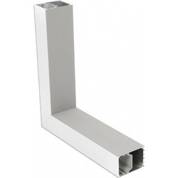 GLOBOSTAR ALP-CORNER-SIDE90 BRIGHTRAIL 61779 Επιφανειακό / Κρεμαστό Προφίλ Αλουμινίου Γωνία με Λευκό Γαλακτερό Πατητό Κάλυμμα για Ταινίες LED IP20 - Γκρι Ανθρακί Ματ - Μ30 x Π5 x Υ7.5cm