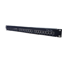 Patch Panel για Rack 1U 19" 24 Θυρών cat5e Μαύρο