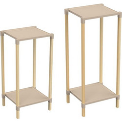 FixWood Σετ Ξύλινες Ραφιέρες-Ζαρντινιέρες 40-50cm Beige (2043)
