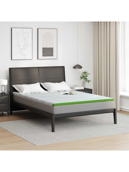 vidaXL Στρώμα επικάλυψης Λευκό και Πράσινο 140 x 200 cm