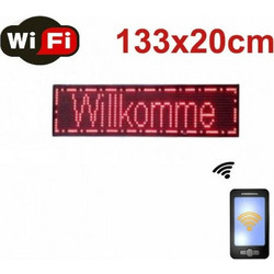 WiFi Κυλιόμενη Πινακίδα LED Μονής Όψης Αδιάβροχη SDS-8793 133x20cm Κόκκινο