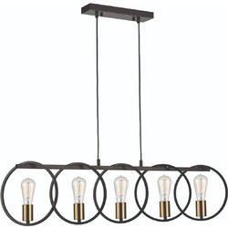 Home Lighting KQ 9016-5 Κρεμαστό Φωτιστικό Οροφής Ράγα Πολύφωτο Χρυσό 77-8176