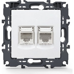 PRIME ΠΡΙΖΑ ΤΗΛΕΦΩΝΟΥ 1xRJ11 CAT3 IP20 & ΠΡΙΖΑ ΔΙΚΤΥΟΥ 1xRJ45 CAT6 UTP IP20 ΛΕΥΚΗ ACA - 1000113401