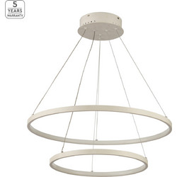 Home Lighting Morelli SE LED 60 40 Κρεμαστό Φωτιστικό Οροφής Δίφωτο LED Λευκό 77-8134 White Mat