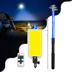 GloboStar(R) 85821 Τηλεσκοπικό Καλάμι Ψαρέματος 5m με Πάνελ Φωτισμού 800W 48000lm DC 12V Αδιάβροχο IP65 Ψυχρό Λευκό 6000K