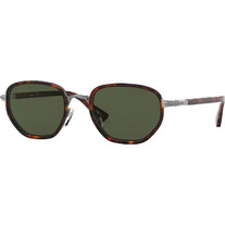 Persol PO2471S 513/31 Ανδρικά Γυαλιά Ηλίου Τετράγωνα Κοκάλινα Μεταλλικά Γκρι με Πράσινο Polarized Φακό