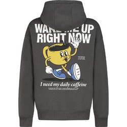 Sublevel Wake Me Up Right Now Unisex Hoodie Dark Grey H10608BC21477H-23400