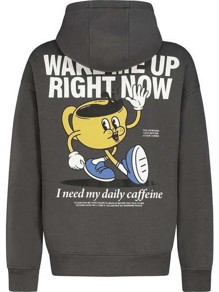 Sublevel Wake Me Up Right Now Unisex Hoodie Dark Grey H10608BC21477H-23400