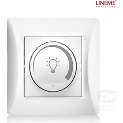 Lineme Χωνευτός Διακόπτης Dimmer Με Πλαίσιο LED Περιστροφικός 200W σε Λευκό Χρώμα Κωδικός: 50-00111-1