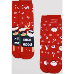 Παιδικές Κάλτσες Ysabel Mora Xmas Mood(2 Pack) - Κόκκινο