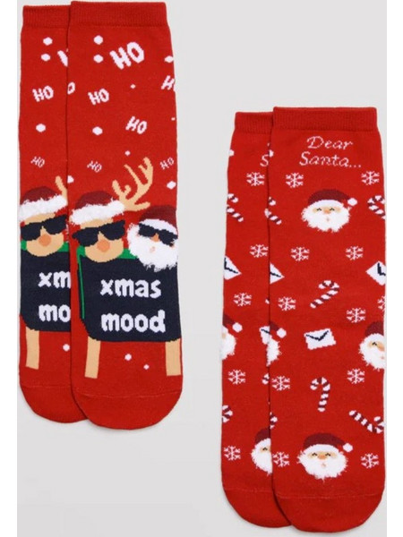 Παιδικές Κάλτσες Ysabel Mora Xmas Mood(2 Pack) - Κόκκινο