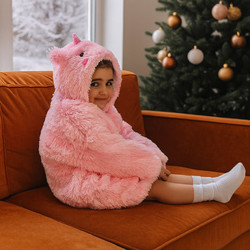 Κουβέρτα Hoodie με κουκούλα και μανίκια Unicorn