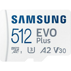 Samsung Evo Plus microSDXC 512GB Class 10 U3 V30 UHS-I A2 + Adapter