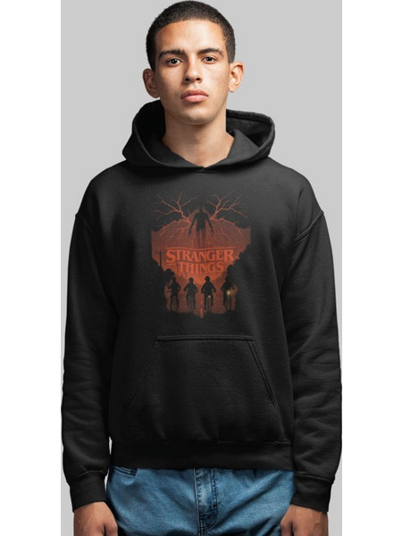 Stranger Things Night Riders Φούτερ με Κουκούλα - BLACK