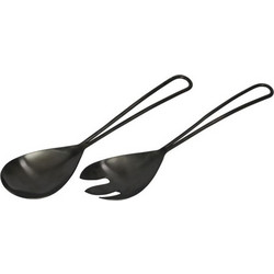 MATT SET ΣΕΡΒΙΡΙΣΜΑΤΟΣ ΣΑΛΑΤΑΣ 29x7x2cm ΑΤΣΑΛΙ ΜΑΥΡΟ 2τμχ