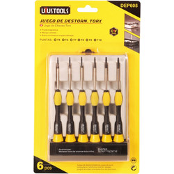 UYUSTOOLS ΣΕΤ 6ΤΜΧ ΚΑΤΣΑΒΙΔΙΑ TORX ΜΕ T-HANDLE DEP605
