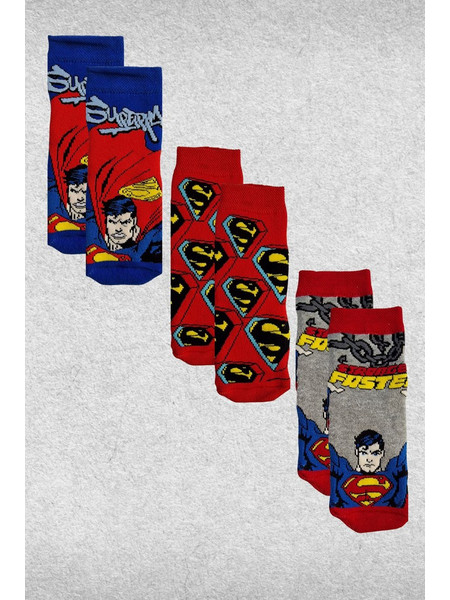 Παιδικές Αντιολισθητικές Κάλτσες Superman 3 Ζεύγη 1562 - ΠΟΛΥΧΡΩΜΟ