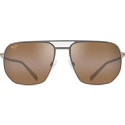 Maui Jim H605 Silver/Brown Ανδρικά Γυαλιά Ηλίου Aviator Μεταλλικά Ασημί με Καφέ Polarized Φακό
