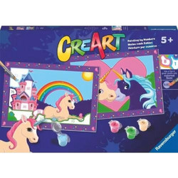CreArt Junior Canvas: Μονόκεροι (Σετ Ζωγραφικής με Αριθμούς)
