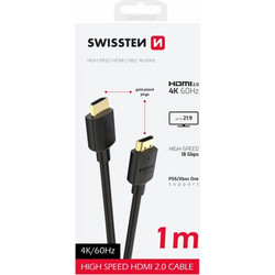 SWISSTEN Καλώδιο HDMI 4 μέτρα σε HDMI 4K 60Hz, PVC 8595217487505