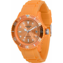 Madison Candy Time Γυναικείο Ρολόι με Πορτοκαλί Λουράκι U4167-22