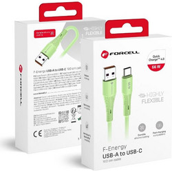 Forcell F-Energy C342 USB-A to USB-C 66W 1m Green QC4.0