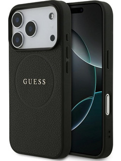 Guess Grained Ring MagSafe Case Black (iPhone 17 Pro)