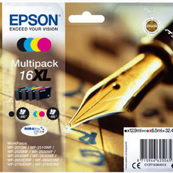 Epson 16XL B/C/M/Y Πακέτο 4 Μελανιών Εκτυπωτή Inkjet C13T163640