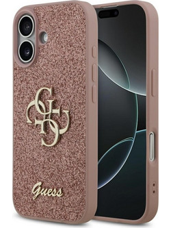 Guess Fixed Glitter Big 4G Case for iPhone 17 Pink - (GUHCP17SHG4SGP)