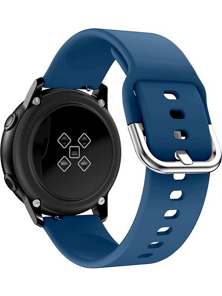 Λουράκι Σιλικόνης/Silicone Strap Universal με Ασημί Κούμπωμα για Smartwatch 22mm, μπλε