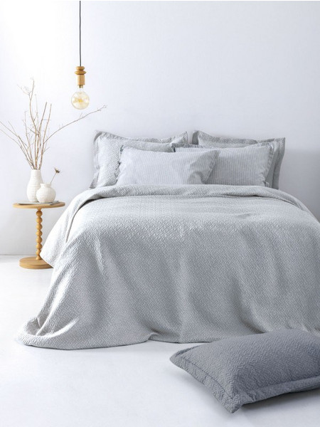 Palamaiki Κουβέρτα Matelasse 230X260 ZOE SILVER Γκρι