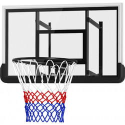 SPORTNOW Μπασκέτα για τοποθέτηση σε τοίχο, με ελατηριωτό καλάθι, ανθεκτική πίσω επιφάνεια, Μαύρο