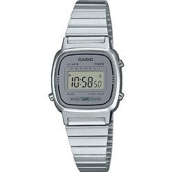 Casio Ψηφιακό Γυναικείο Ρολόι Χρονογράφος με Ασημί Μεταλλικό Μπρασελέ LA670WEA-7EF