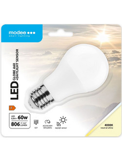 Modee Σφαιρική Λάμπα Smart LED A60 με Αισθητήρα Ημέρας-Νύχτας 8.8W E27 4000K